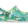 Crocs 4 Utskrift utomhus platt klack Strandsport Vit gröna sandaler ”Vit grön” 206230-1C8
