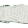 Crocs 4 Utskrift utomhus platt klack Strandsport Vit gröna sandaler ”Vit grön” 206230-1C8