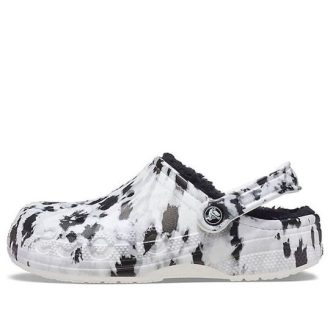 Crocs Baya Fodrad Clog Fleece Fodrad Unisex Vit Grå Tofflor ”White Grey” 205975-10M