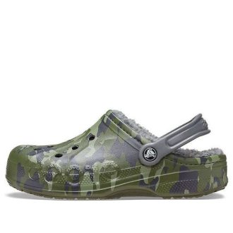 Crocs Baya Fodrad Träsko Utskrift Fleece Fodrad Unisex Camouflage Tofflor 205975-97G
