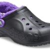 Crocs Baya Fodrade Fuzz Strap Träskor ”Black Purple” 20663309V
