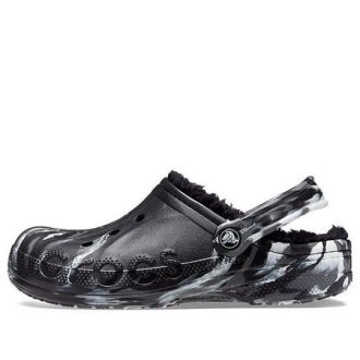 Crocs Baya fodrade marmorerade träskor ”Black Silver” 208333-0C4