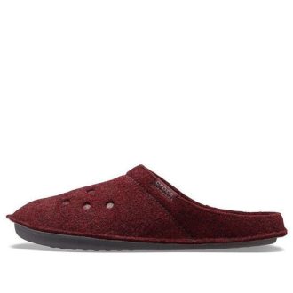 Crocs Classic Casual Thicken Stay Warm Unisex vinröda tofflor 203600-60U