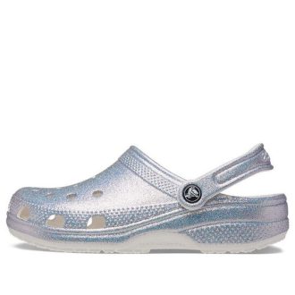 Crocs Classic Casual Unisex Metallic Silver Rosa Sandaler 207551-90H