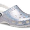 Crocs Classic Casual Unisex Metallic Silver Rosa Sandaler 207551-90H