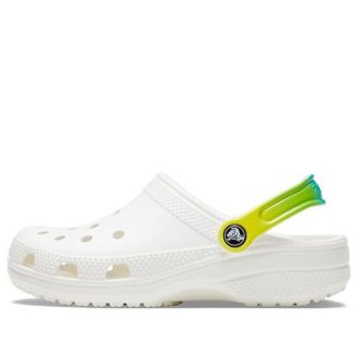 Crocs Classic Clog Beach Sandaler Vit Gradient Grön 206638-1DC