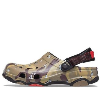 Crocs Classic Clog Desert Camouflage Beach Unisex Svarta Bruna sandaler 207305-088