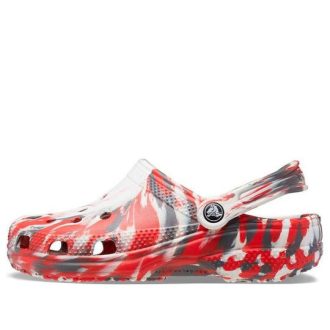 Crocs Classic Clog Marble Beach Sports Unisex Röda Vita Sandaler ”Röd Vit” 206867-884