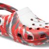 Crocs Classic Clog Marble Beach Sports Unisex Röda Vita Sandaler ”Röd Vit” 206867-884