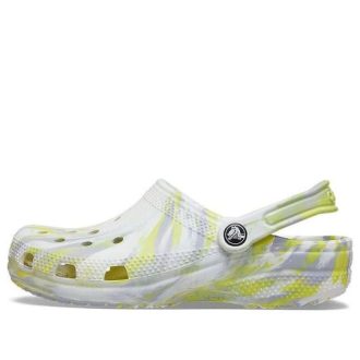 Crocs Classic Clog Marble Beach Sports Unisex Vit Grå Sandaler ”White Grey” 206867-1FJ