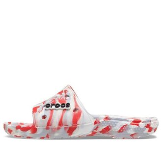 Crocs Classic Clog Marble Beach Unisex Röda Vita Tofflor ”Röd Vit” 206879-884