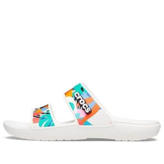 Crocs Classic Clog Mysig Unisex Vita Flerfärgade Tofflor ”Vita” 207856-94S