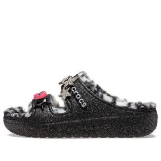 Crocs Classic Cozzzy Disco Glitter Sandaler ”Black” 208074-0C4