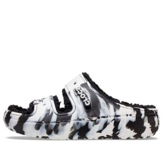 Crocs Classic Cozzzy marmorerade sandaler ”Black White” 207907
