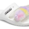 Crocs Classic Fur Sure sandaler med 2 remmar ”White” 207405-100
