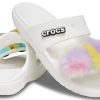 Crocs Classic Fur Sure sandaler med 2 remmar ”White” 207405-100