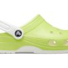 Crocs Classic Glow in the Dark Träskor ”Lime Green White” 209101-3UH