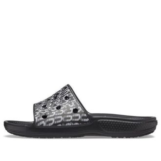 Crocs Classic Logo Motion Slides ”Black White” 206124-066