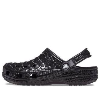 Crocs Classic Metallic Crocskin Clogs ”Black” 209093-040