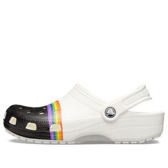 Crocs Classic Rainbow Pride-träskor ”White Black” 205971-94S
