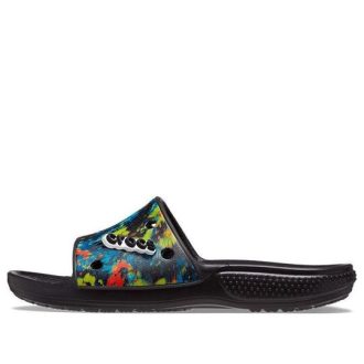 Crocs Classic Tie-Dye Graphic Slide ”Black” 206520-988
