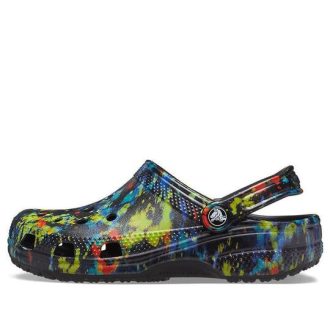 Crocs Classic Tie Dye-mönster Crocs Beach Unisex Denim Blå sandaler 205453-4SW