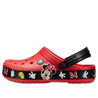 Crocs Crocband Cartoon Musse Pigg Slitstarka unisex Röda Svarta Sandaler ”Röd Svart” 204936-90H