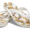 Crocs Crocband tryckta flipflops ”White Tan” 205943-94S