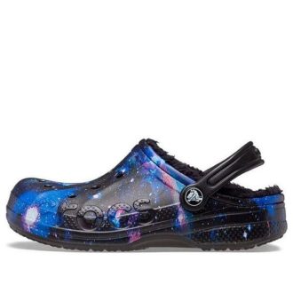Crocs (GS) Baya-fodrade Galaxy-träskor ”Black Multi” 207654-0C4