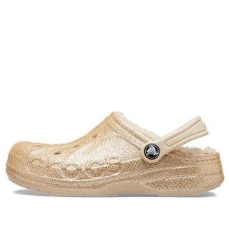 Crocs (GS) Baya-fodrade glitterträskor ”Gold” 207656-11S