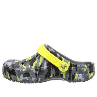 Crocs (GS) Baya säsongsbetonade grafiska träskor ”Grå Svart Gul” 205484-0DA
