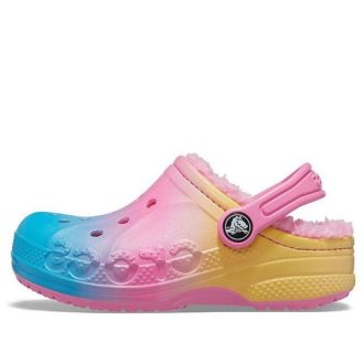 Crocs (GS) Baya tryckta fodrade träskor ”Pink Lemonade Multi” 205888-6SO