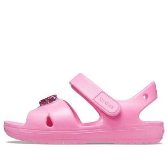 Crocs (GS) Classic Cross-Strap Charm Sandaler ”Pink” 206947-669