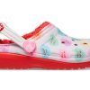 Crocs (GS) Classic Fodrade Elevated Sweethearts träskor ”Röd Vita” 207738-119