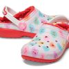Crocs (GS) Classic Fodrade Elevated Sweethearts träskor ”Röd Vita” 207738-119