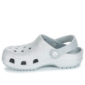 Crocs (GS) Classic Glitter Clogs ”Silver” 205441-040