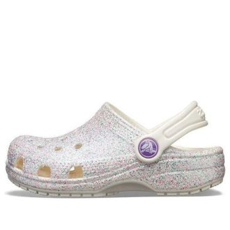 Crocs (GS) Classic Glitter Clogs ”Silver White” 205441-159