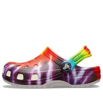 Crocs (GS) Classic Tie Dye grafiska träskor ”Purple Red” 205451-90H