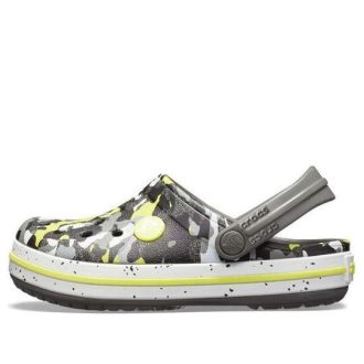 Crocs (GS) Crocband Camo tryckta träskor ”Grå Svart Gul” 205301-0ED