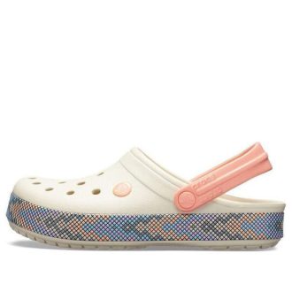 Crocs (GS) Crocband Gallery Träskor ”White Pink” 205166-1AS