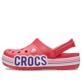 Crocs (GS) Crocband Logo Stripe Clogs ”Red White” 206345-611