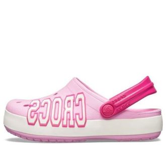 Crocs (GS) Crocband logotyp träskor ”Pink White” 205533-6I2