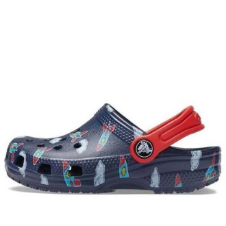 Crocs (GS) Iconic Lightweight med fotledsklammer Träskor ”Blue Red” 207321-410