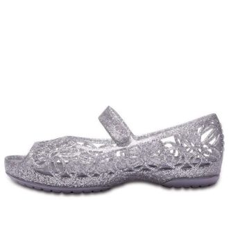 Crocs (GS) Isabella Glitter Peep Toe Sandaler ”Silver” 202602-040