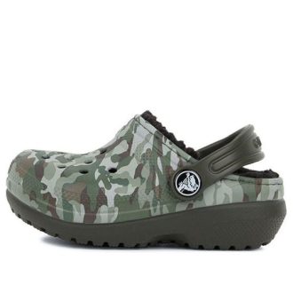 Crocs (GS) Kamouflagetryckta runda tåträskor ”Grönbruna” 204817-3R3