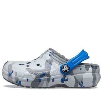 Crocs (GS) Klassiska fodrade Camo Clogs ”Grå Vit Blå” 207323-0EF