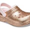 Crocs (GS) Klassiska fodrade glitterträskor ”Gold Pink” 207462-2UB