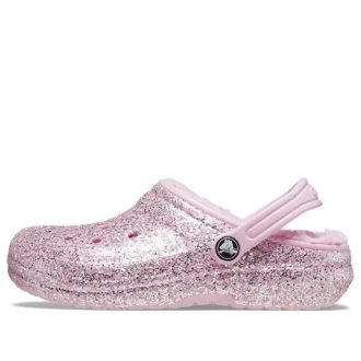 Crocs (GS) klassiska fodrade glitterträskor ”Pink” 207462-6S0