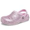 Crocs (GS) klassiska fodrade glitterträskor ”Pink” 207462-6S0