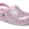 Crocs (GS) klassiska fodrade glitterträskor ”Pink” 207462-6S0
